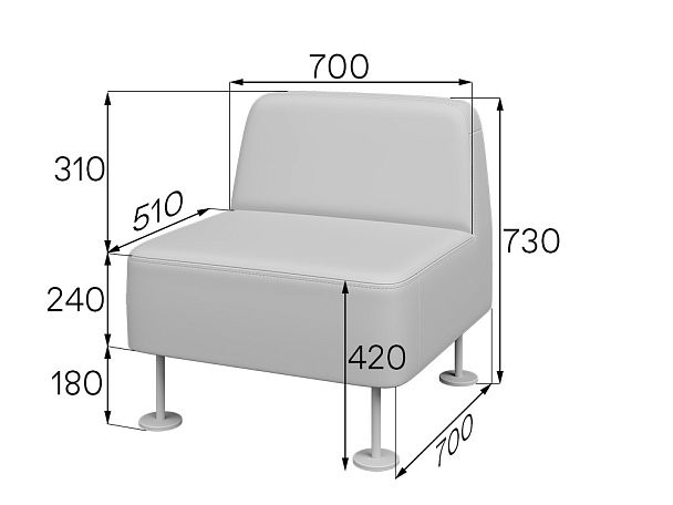 Модуль треугольный Legato 78x62x42 чёрный - Вид 4