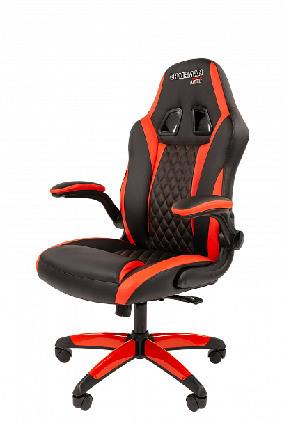 Кресло компьютерное СН GAME 15, экокожа, черное/красное, 7022777 - Вид 3
