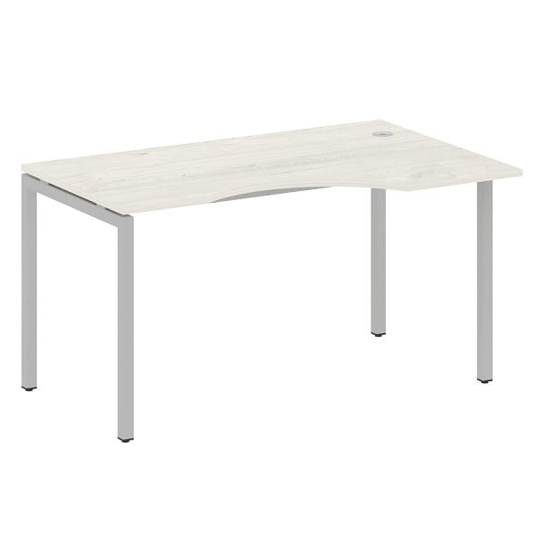 Metal System Quattro Стол криволинейный правый на П-образном м/к 40БП.СА-2 (R) Дуб наварра/Серый металл 1400*900*750 - Вид 1