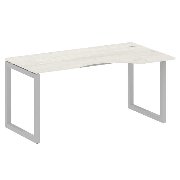 Metal System Quattro Стол криволинейный правый на О-образном м/к 50БО.СА-1 (R) Дуб наварра/Серый металл 1600*900*750 - Вид 1