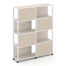 Shelf Mobile Стеллаж 5 уровней 2 секции VR.LT-STK-516.12 Денвер Светлый/Металл Белый/W-04 2370*400*2000 - Фото предпросмотра