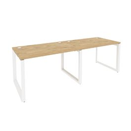 Onix Рабочая станция на О-образном м/к O.MO-RS-2.2.8 Тиквуд светлый/Белый металл 2360*800*750 - Фото предпросмотра
