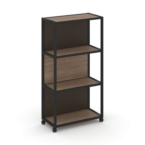 Shelf Mobile Стеллаж 4 уровня 1 секция VR.LT-STK-404.06 Дуб Аризона/Металл Черный/W-25 600*400*1523 - Вид 1