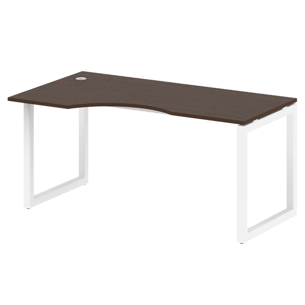 Metal System Quattro Стол криволинейный левый на О-образном м/к 50БО.СА-1 (L) Венге/Белый металл 1600*900*750 - Вид 1