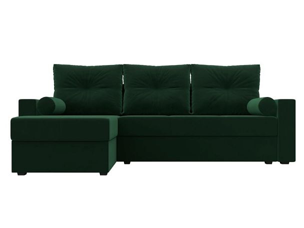 Диван угловой Верона Лайт угол левый (полностью велюр зеленый) - Вид 2