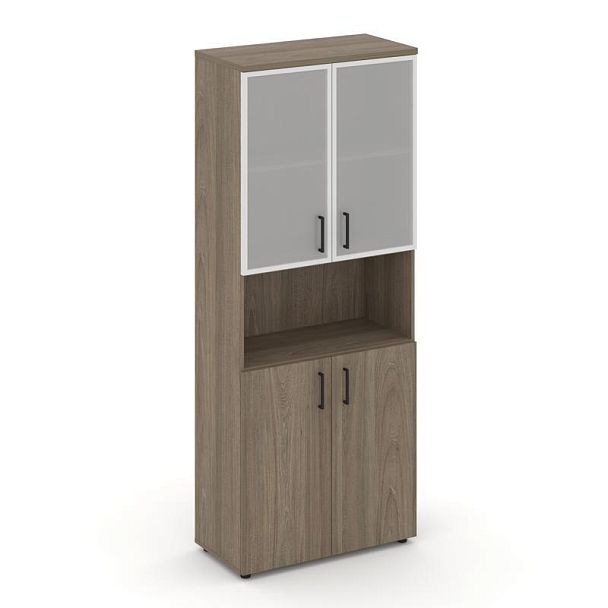 Стайл Проджект Шкаф высокий широкий SN.STS-106 Вяз Благородный/Сатин/Черный Ручки 796*400*1982 - Вид 1