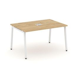 Стайл Проджект Стол переговорный SN-4A.SPRG-001 Тиквуд Светлый/Металл Белый 980*980*750 - Фото предпросмотра