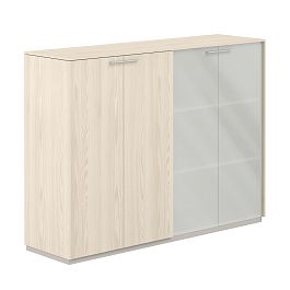 Шкаф средний + Шкаф средний со стеклом мат.,  Atlas, GLM, обвязка YN, фасады YN - Фото предпросмотра