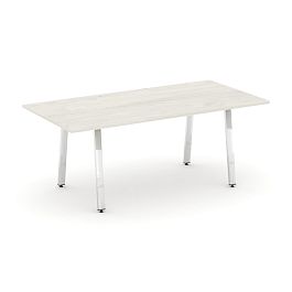 Style Project Direct Lux Стол переговорный M-SN-6A.SPRG-198.3 Дуб Наварра/Нержавеющая Сталь/Хром 1980*980*25 - Фото предпросмотра