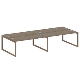 Metal System Quattro Р. ст. на 4 раб. места на О-образном м/к 50БО.СМ-4.5 Вяз/Мокко металл 3600*1475*750 - Фото предпросмотра