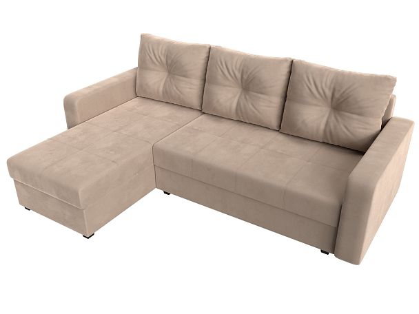 Диван угловой Ливерпуль Лайт левый угол Велюр бежевый - Вид 5