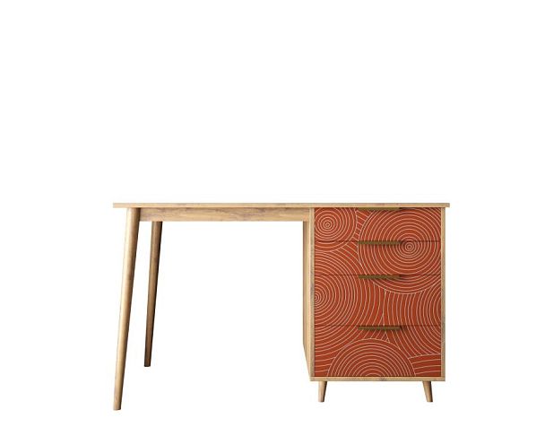 Стол рабочий Line одной тумбой R23/red - Вид 1