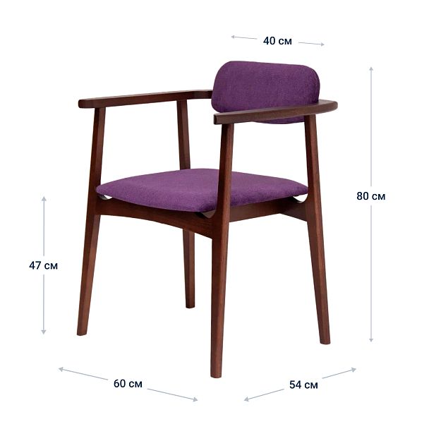 Стул Gavi, велюр Sharli 10, ножки бук морилка старинный орех - Вид 8