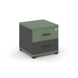 Concept Тумба приставная 2 ящ. CN.TUP-001 W Кобо/Антрацит/Металл Антрацит 420*420*416 - Фото предпросмотра