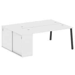 Metal System Р. ст. с шкафом-купе на А-образном м/к БА.РС-СШК-1.4 Т Белый/Антрацит металл 2010*1475*750 - Фото предпросмотра