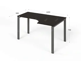 UNITY РМСУ9-14R ВЕНГЕ Стол на металлокаркасе угловой правый 1400х900х750 - Фото предпросмотра