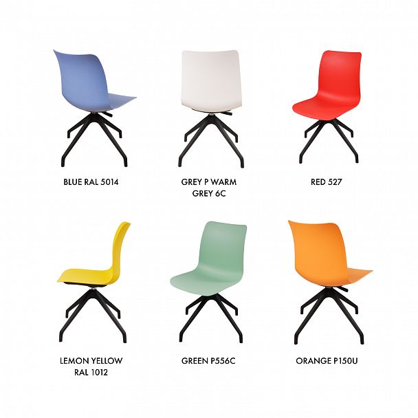 Кресло "College на белой базе Swiss (с пластиковыми глайдерами)",красный - Вид 2