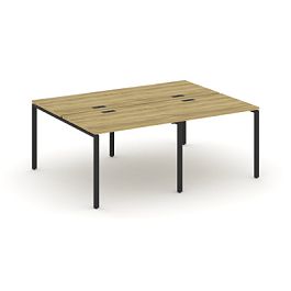 Concept Рабочая станция на 4 места CN.DRS-005 Дуб Винченцо/Металл Черный 1960*1480*750 - Фото предпросмотра