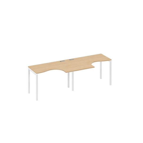 Рабочая станция столы Классика каркас DUE (2х120) A4 А4 Б2 031-2 БП натуральный дуб / металлокаркас белый - Вид 1