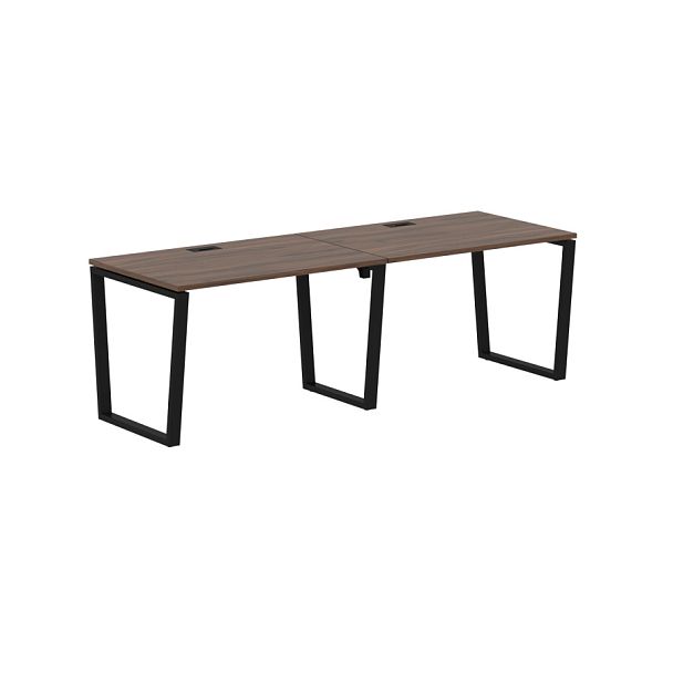 Стол 2-х местный EVWST 2380 Дуб Денвер тёмный/Черный 2326х800х750 EDIS - Вид 1