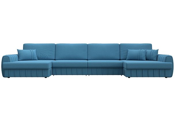 Диван П-образный Лига-057 НПБ Лонг Рогожка голубой - Вид 2