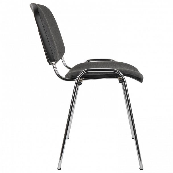 Стул для персонала и посетителей BRABIX "Iso CF-001", хромированный каркас, ткань серая с черным, 531420, стопируемый - Вид 6