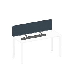 Экран настольный фронтальный тканевый с кабель-каналом Elevo А1 ЧР 878.02 BA40 синий (Bahama Denim) / черный гладкий - Фото предпросмотра