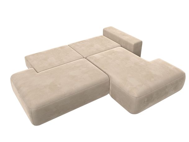Диван угловой Лига-036 Модерн правый угол Велюр бежевый - Вид 3