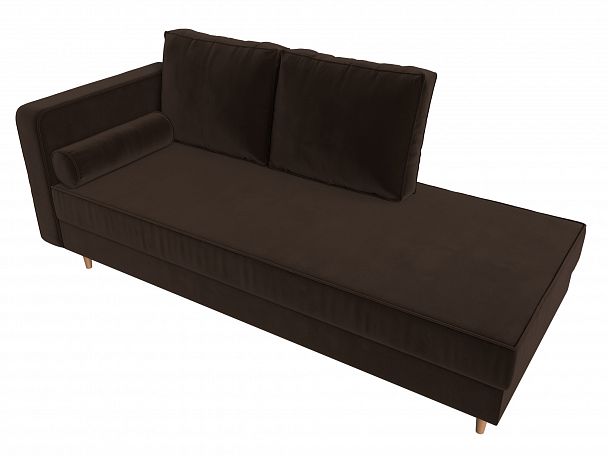 Кушетка Прайм левый (полностью микровельвет коричневый) - Вид 5