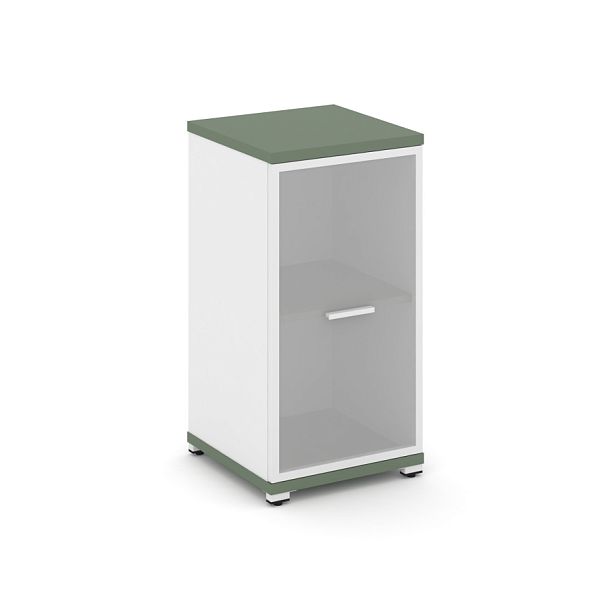 Concept Шкаф 1 узкая секция, 2 ниши CN.STU-213 RMW W Кобо/Белый Бриллиант/Металл Белый/Сатин 420*420*818 - Вид 1