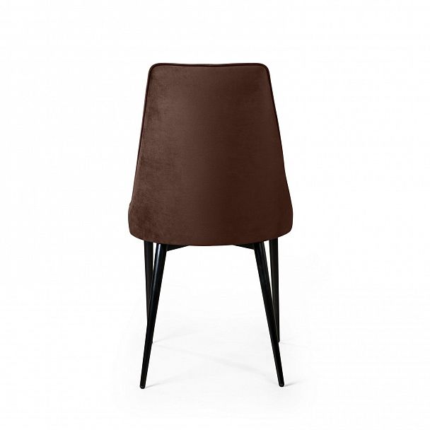 Стул Oliver, бархат коричневый 12/ чёрный конус - Вид 6