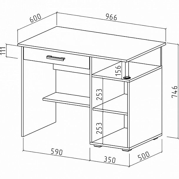 Стол письменный Амбер-1Я - Вид 2