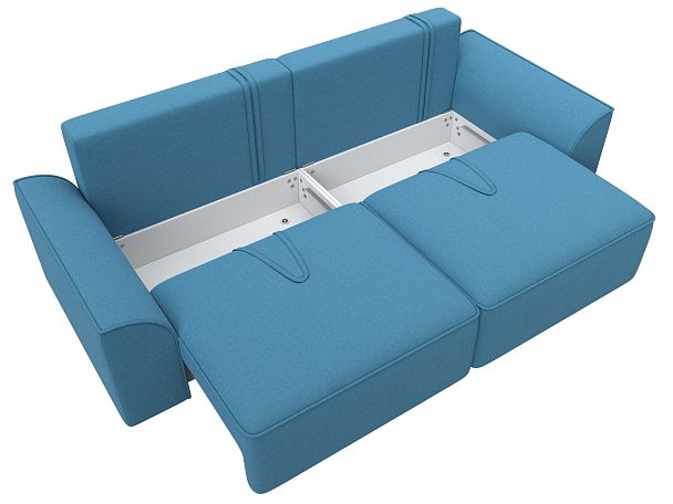 Диван прямой Лига-048 НПБ Рогожка голубой - Вид 8