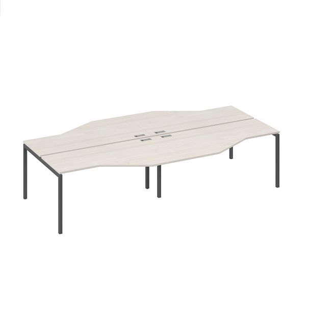 Рабочая станция столы Техно (4х160) каркас DUE A4 А4 Б2 188-2 БП дуб / металлокаркас антрацит - Вид 1