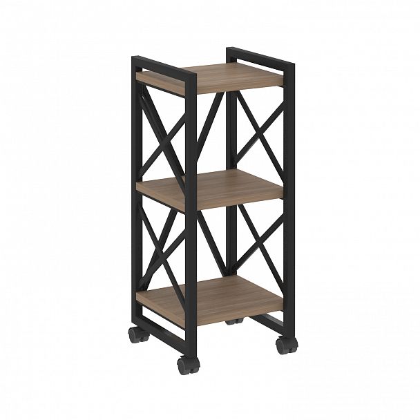 Стеллаж на колесах "Loft" VR.L-MST.K-3.4 дуб аризона/черный - Вид 1