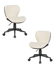 Набор 2 шт Офисное кресло для персонала DOBRIN RORY (кремово-коричневый) - Фото предпросмотра