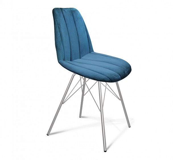 Стул Sheffilton SHT-ST29-C1/S37 на металлическом каркасе морская глубина/хром лак - Вид 2