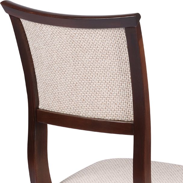 Комплект деревянных стульев с мягким сиденьем Камир Темный орех/Кремовая рогожка, 2 шт. - Вид 9