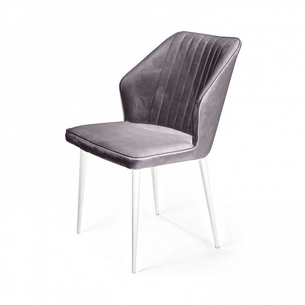 Стул Berg, бархат  светло-серый 26 / белый конус - Вид 5