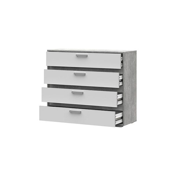 Денвер КМ-01 Комод (995х836х354) ателье светлый/белый - Вид 2