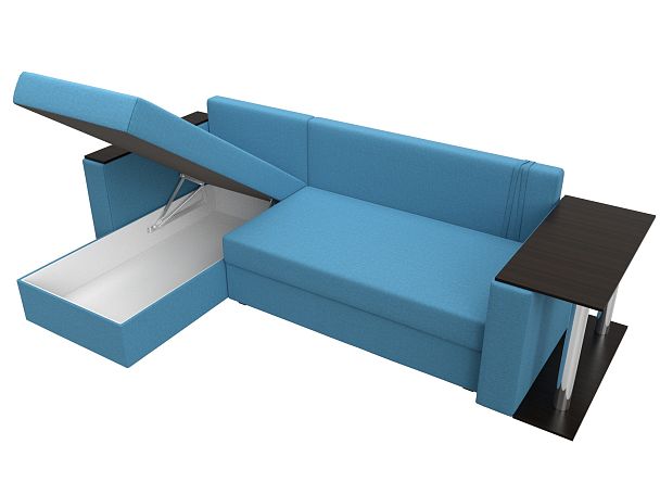 Диван угловой Атланта Лайт левый угол Рогожка голубой - Вид 9