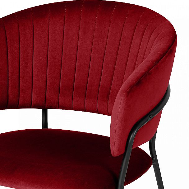 Стул кухонный Даксон бордовый велюр/черный - Вид 6