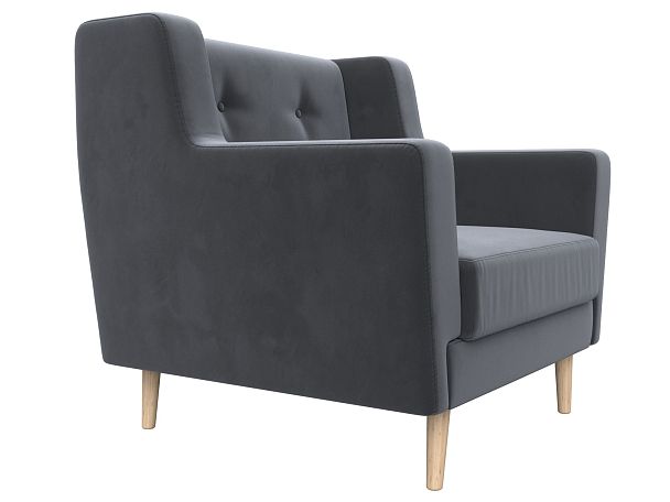 Кресло Брайтон (полностью велюр серый) - Вид 3