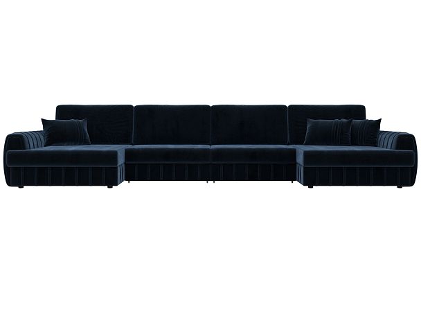Диван П-образный Лига-057 НПБ Лонг Велюр синий - Вид 2