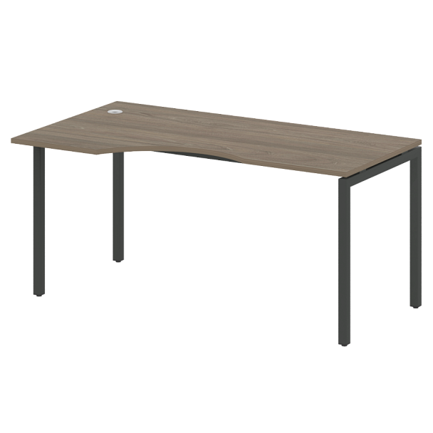 Metal System Quattro Стол криволинейный левый на П-образном м/к 40БП.СА-1 (L) Вяз/Антрацит металл 1600*900*750 - Вид 1