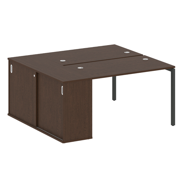 Metal System Quattro Р. ст. с шкафом-купе на П-образном м/к 40БП.РС-СШК-1.2 Т Венге/Антрацит металл 1610*1475*750 - Вид 1