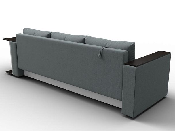 Диван прямой Атланта Лайт со столом справа Рогожка серый - Вид 5