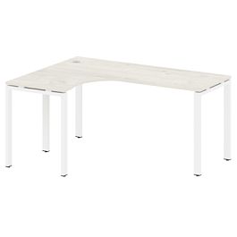 Metal System Стол криволинейный левый на П-образном м/к БП.СА-4 (L) Дуб наварра/Белый металл 1600*1200*750 - Фото предпросмотра