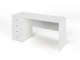 ЛАЙТ / LIGHT RLG007-16x6L Однотумбовый стол 160x60x75 Белый - Фото предпросмотра