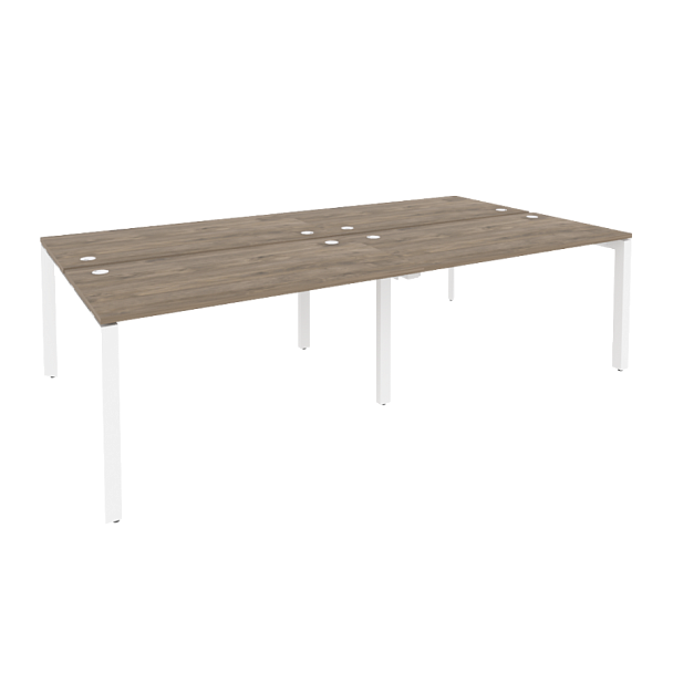 Onix Рабочая станция на П-образном м/к O.MP-D.RS-4.3.7 Тиквуд темный/Белый металл 2760*1475*750 - Вид 1